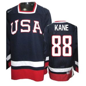 Olympic Hockey Team USA #88 Patrick Kane Authentic Navy Blau 2010